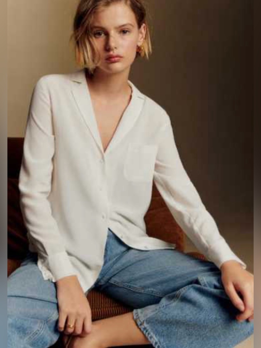 Sezane Florence Crepe Silk Blouse NWT - Picture 3 of 11